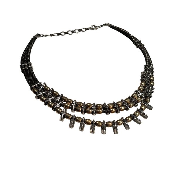 Chain Multi Strand Statement Belt Bar Metal Beaded Adjustable Gold Silver - Picture 10 of 16